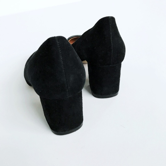 SOLD🔻J. Crew Black Suede Block Heels 7 Pump - Picture 5 of 6